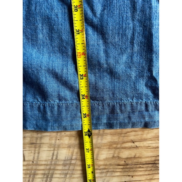 Talbots‎ Easy Blue Denim Chambray Cotton Ruffle Neck Sleeveless Dress Size Small - Picture 8 of 8